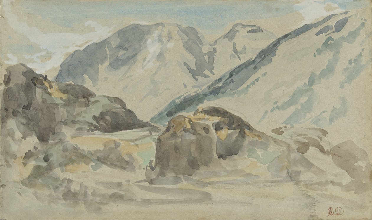 Berglandschap door Eugène Delacroix