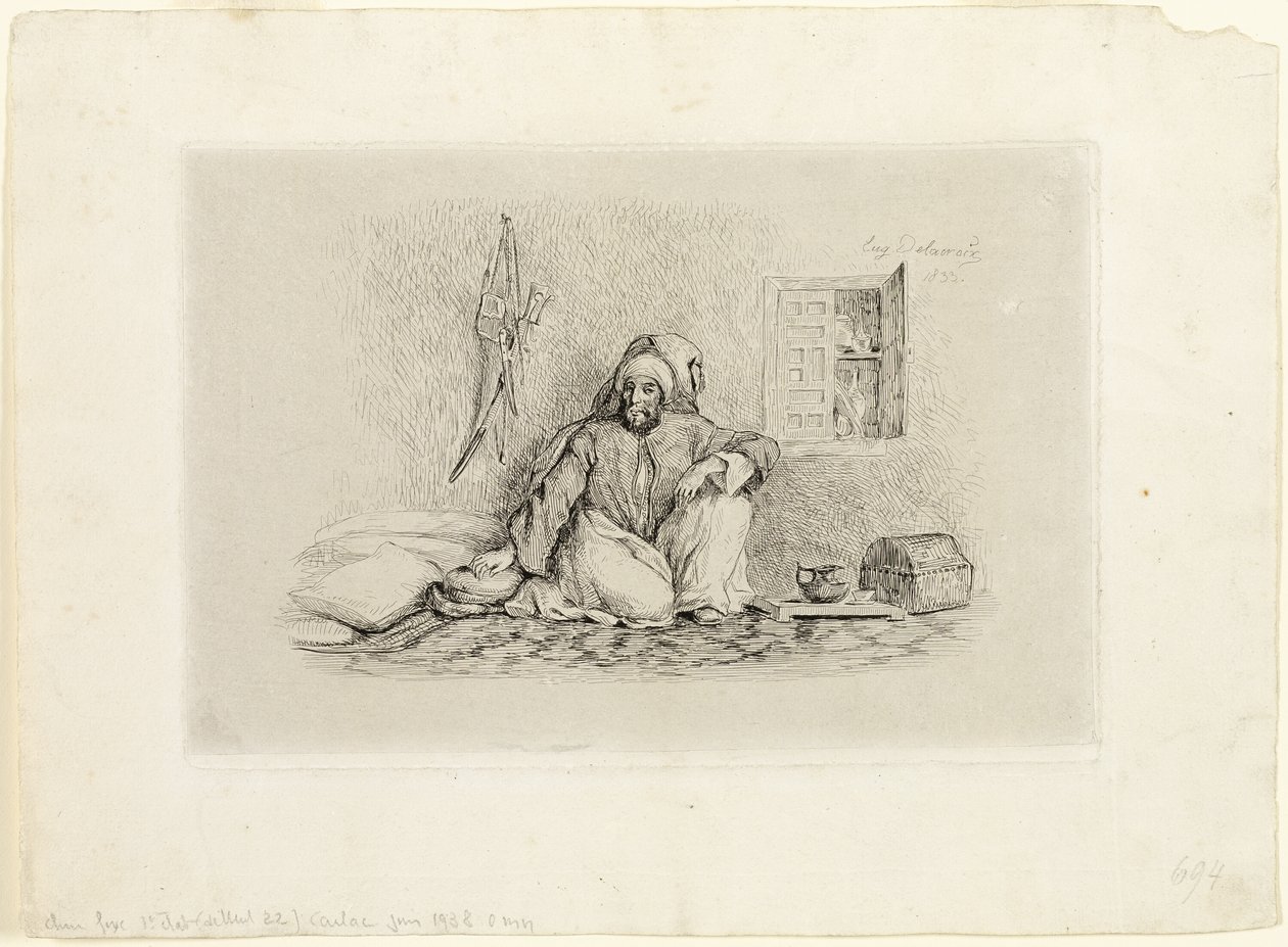 Hoofd Mohammed-Ben-Abou door Eugène Delacroix
