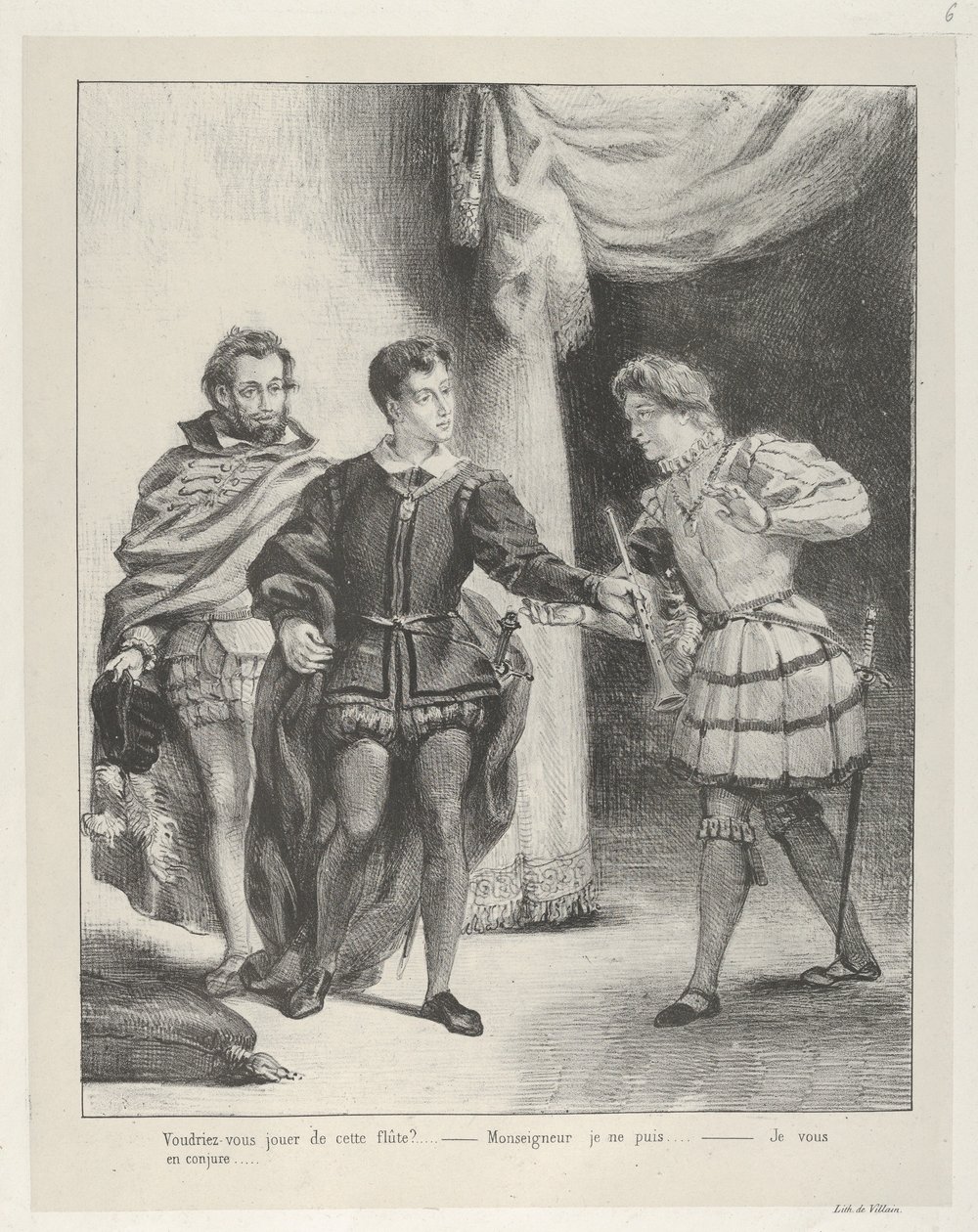 Hamlet en Guildenstern, 1834-43 door Eugène Delacroix