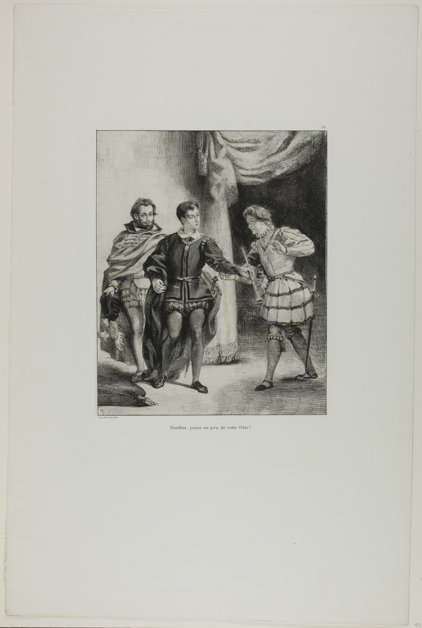 Hamlet en Guildenstern, plaat 6 uit Hamlet door Eugène Delacroix