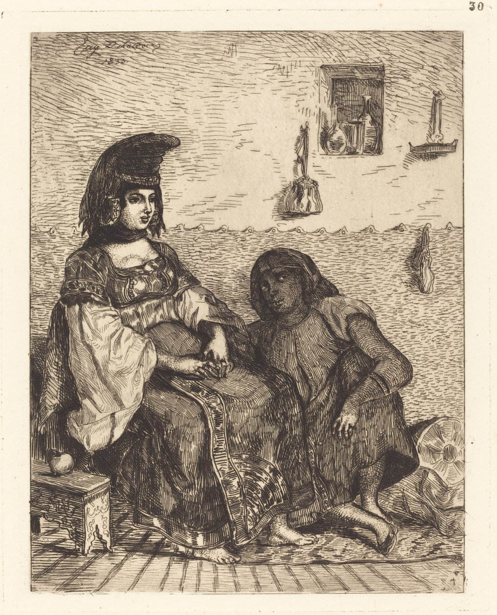 Joodse vrouw van Algiers door Eugène Delacroix