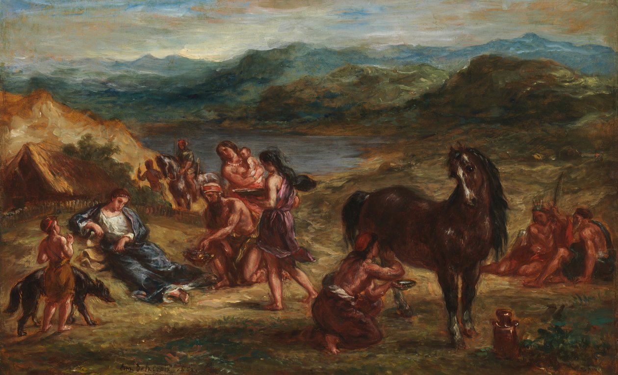 Ovidius onder de Scythen, 1862 door Ferdinand Victor Eugene Delacroix