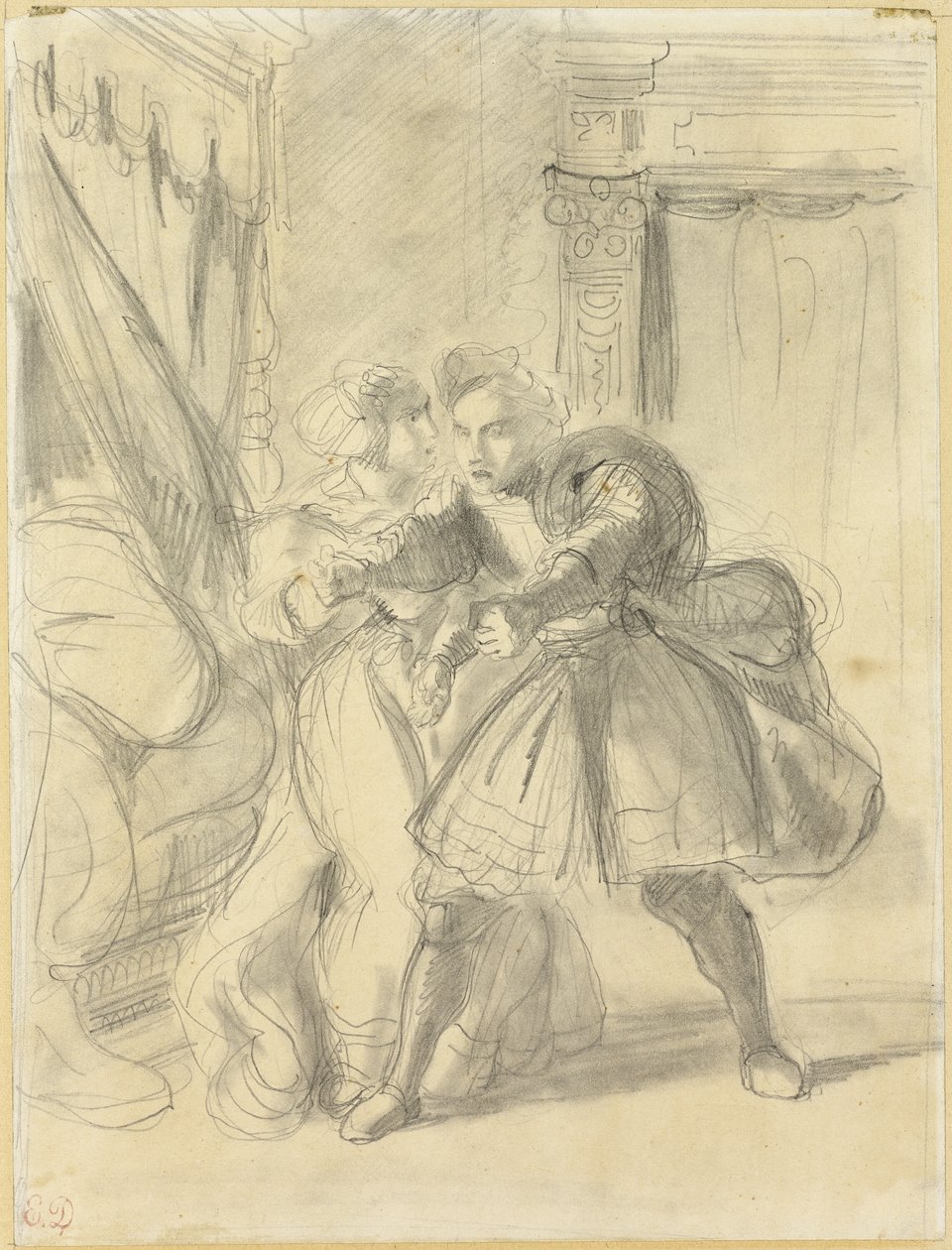 Studie door Eugène Delacroix