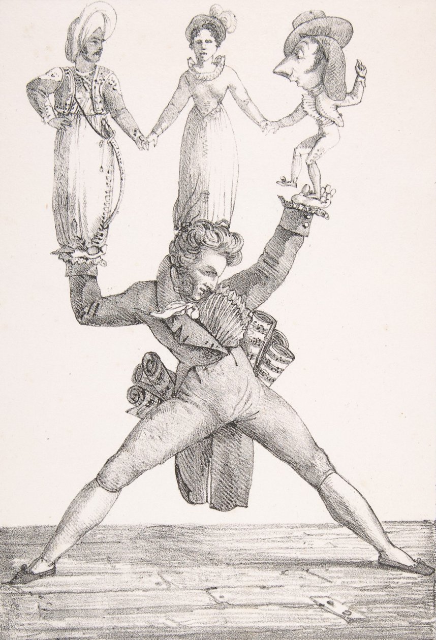 Théâtre Italien, 1821 door Eugène Delacroix