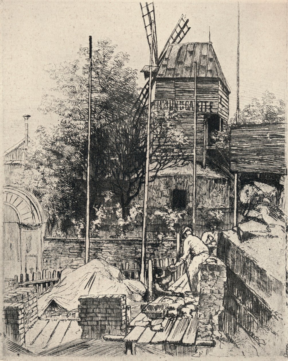 Le Moulin de la Galette, Montmartre door Eugène Delâtre