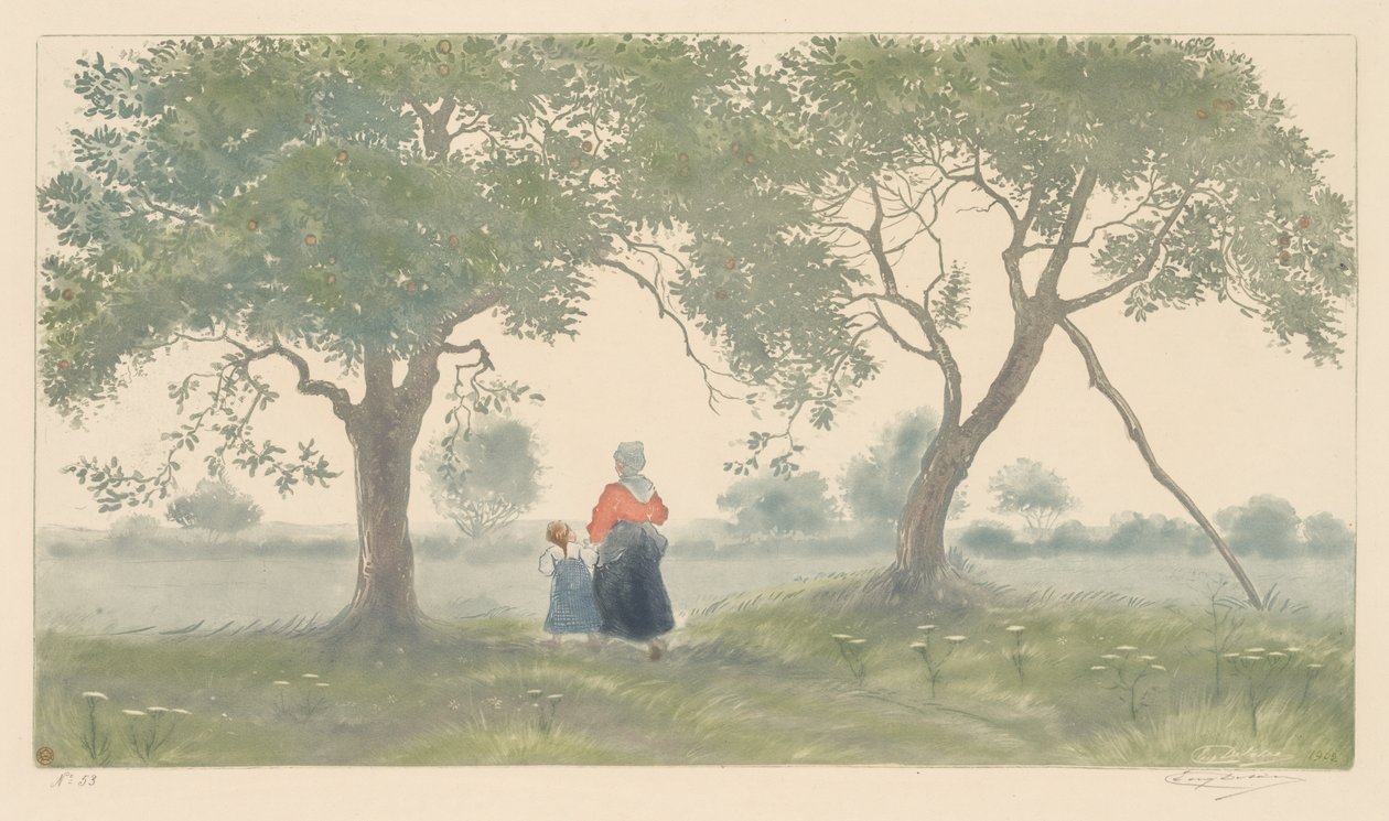 Les Pommiers door Eugène Delâtre