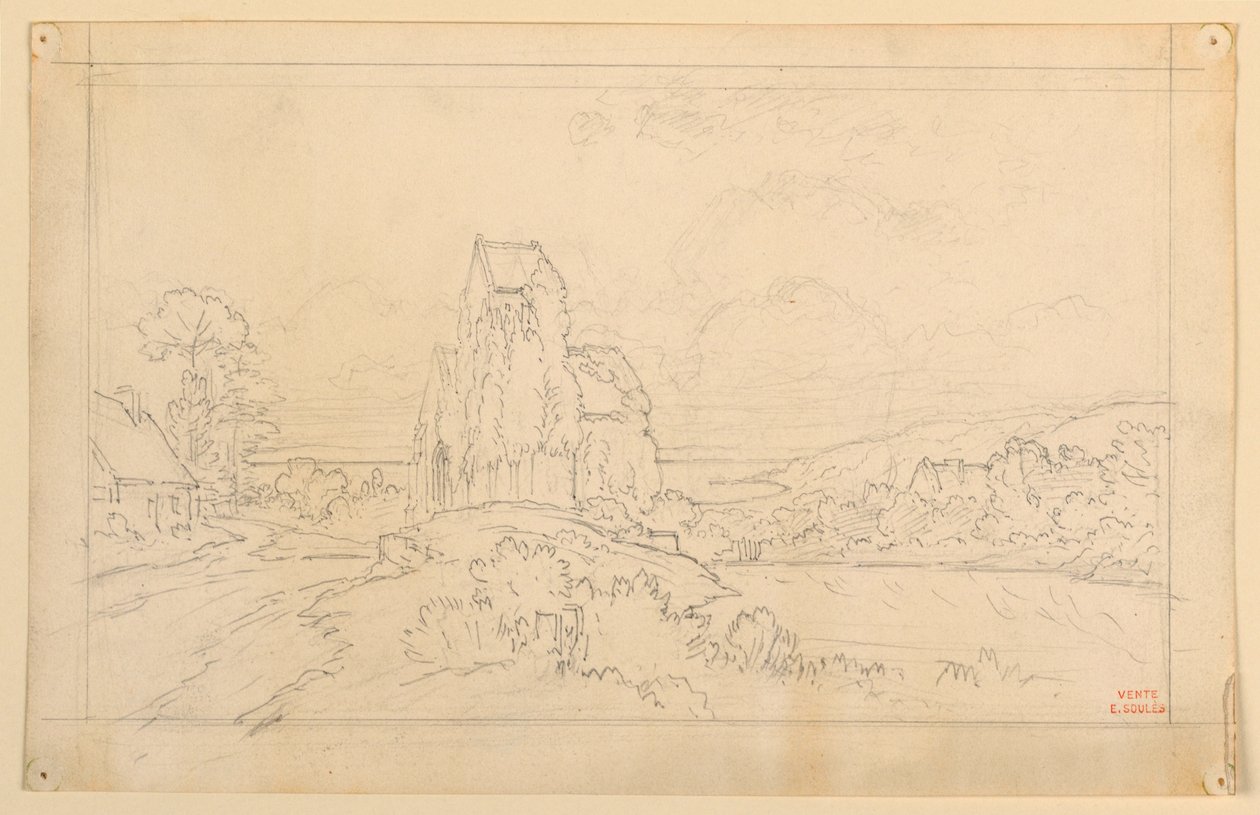 Landschapsschets door Eugène Edouard Soulès