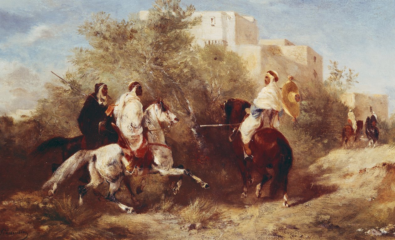Arabische ruiters door Eugène Fromentin