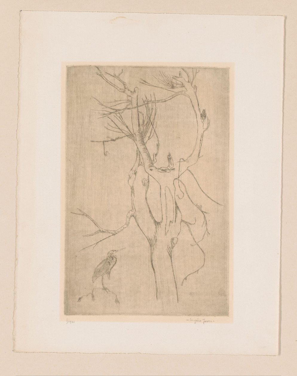 Boom en reiger door Eugène Joors (signed by artist)