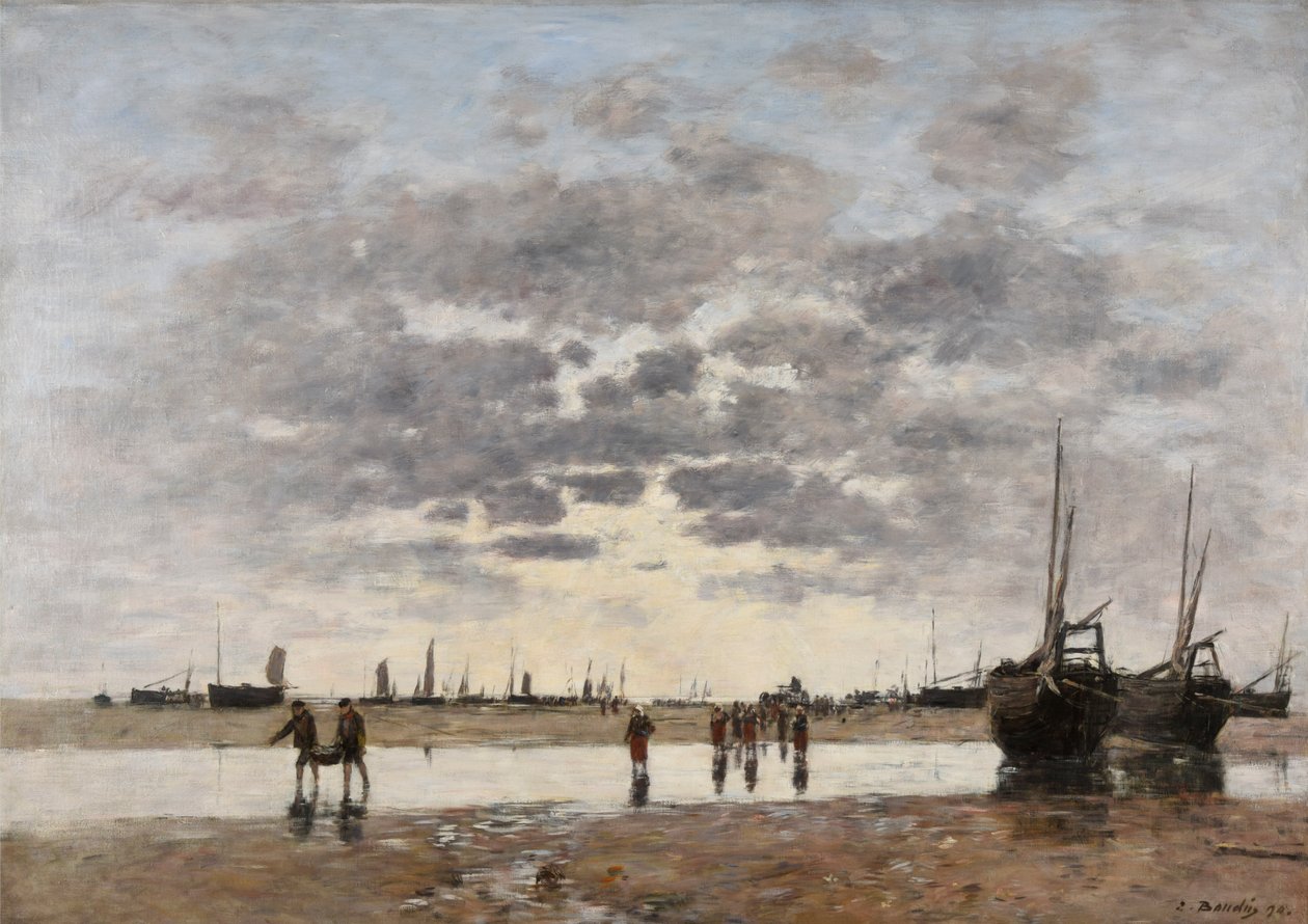 Berck: de terugkeer van de boten door Eugene Louis Boudin