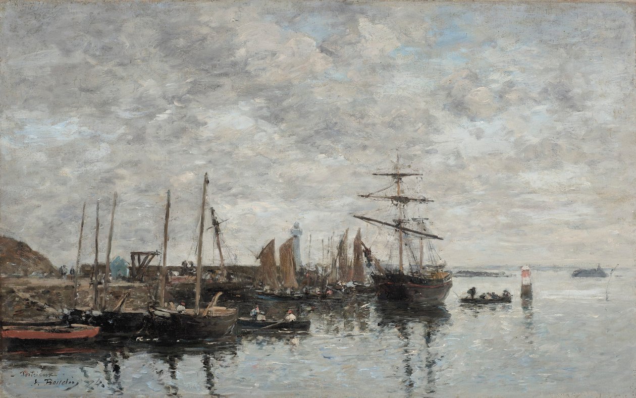 Portrieux, de haven door Eugene Louis Boudin