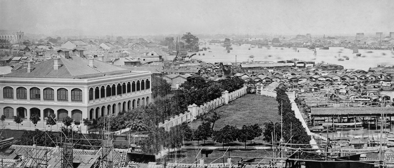 Amerikaanse Concessiegronden en Parelrivier, Canton, ca. 1880s door European Photographer