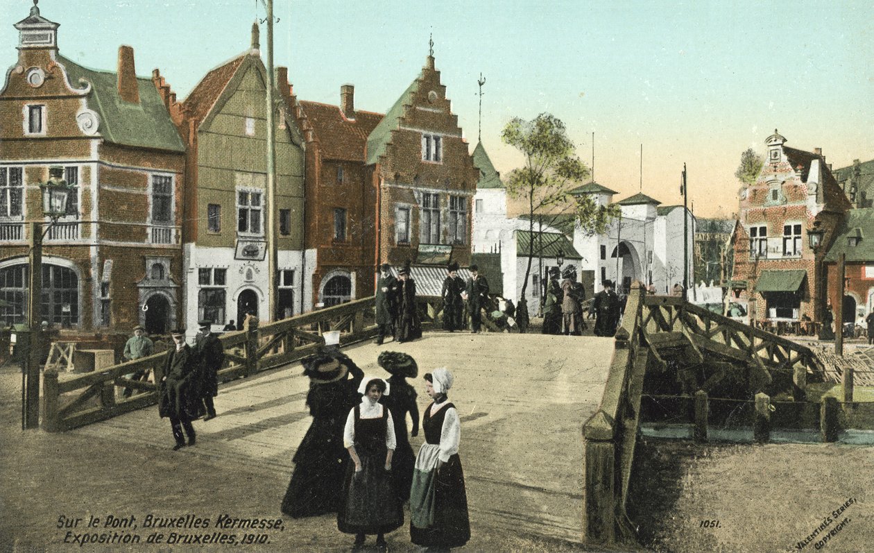 Op de Brug, Brusselse Kermis, Brusselse Tentoonstelling, 1910 door European Photographer