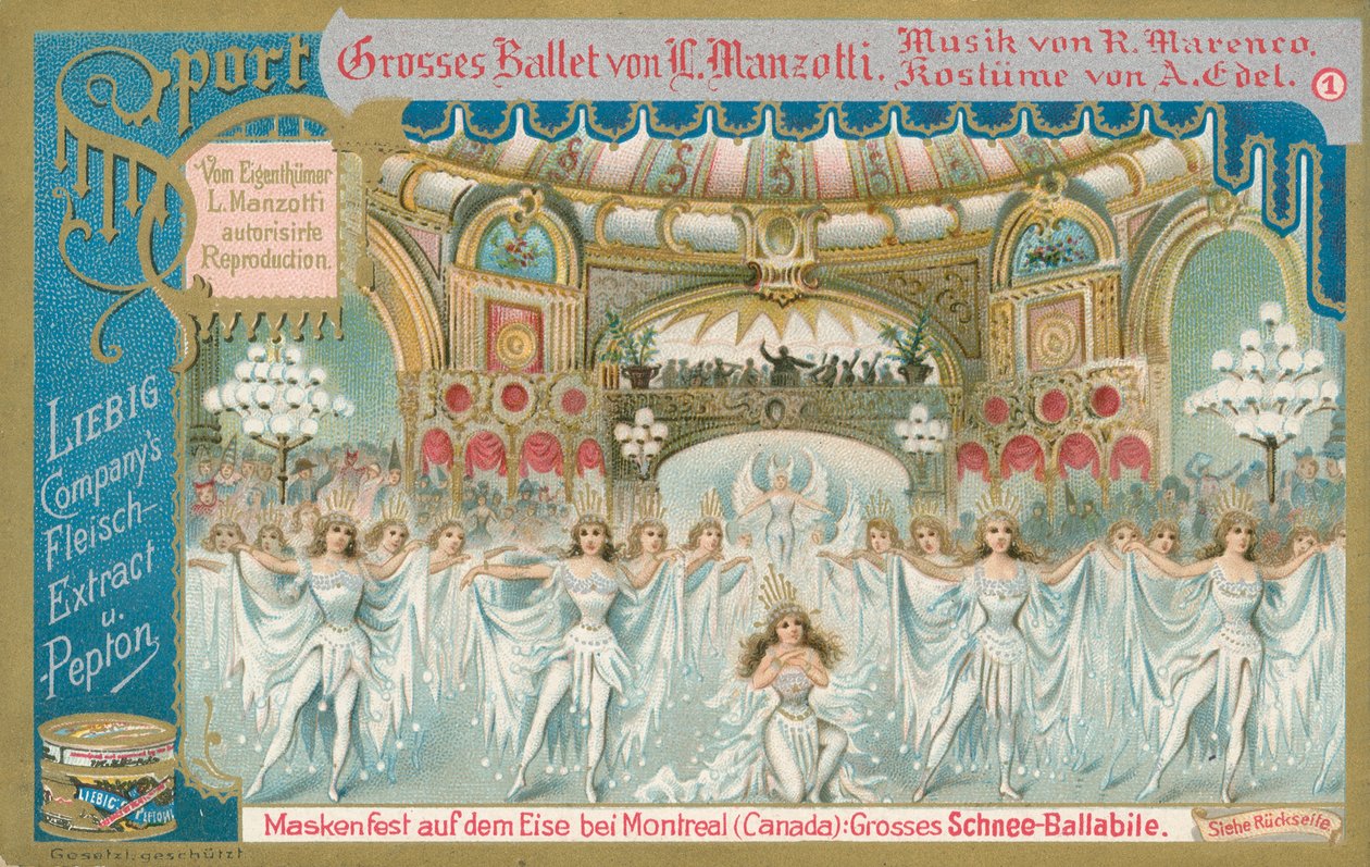 Ballet, Liebig-kaart, begin 20e eeuw (chromo) door European School