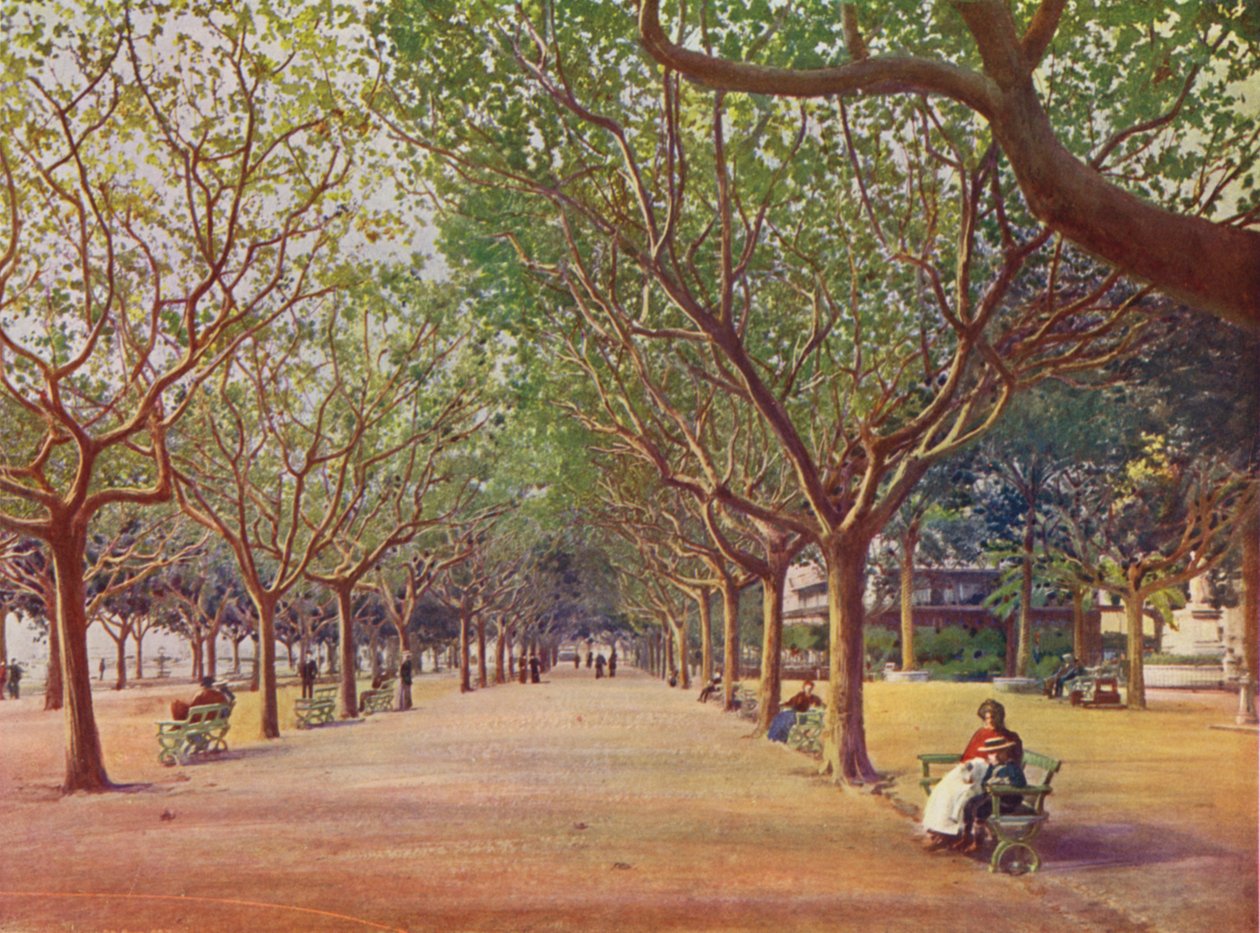 Cannes, Les Allees (kleurenlitho) door European School