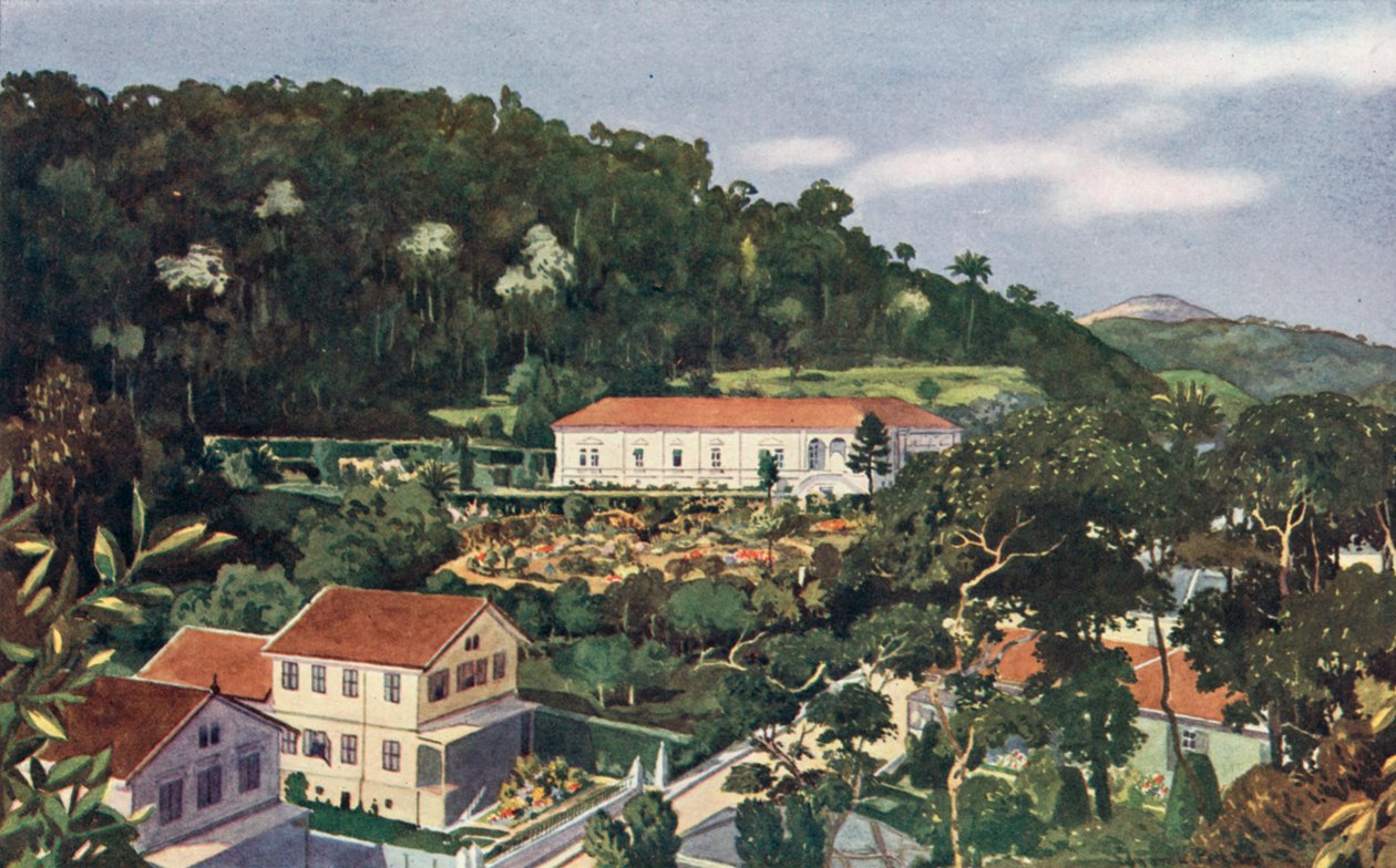 Zijne Britse Majesteits Legatie, Petropolis (kleurenlitho) door European School