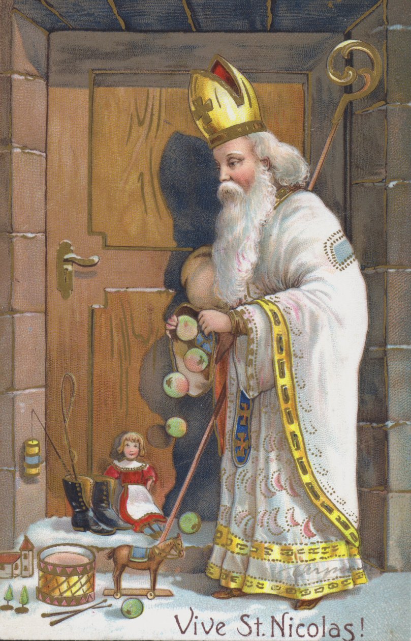 Kaart voor Sinterklaas (chromolitho) door European School