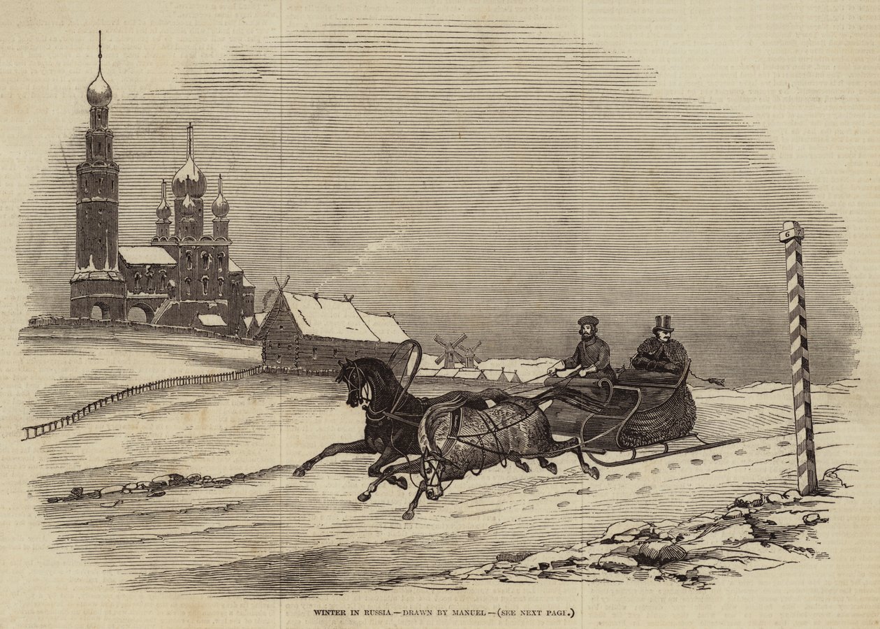 Winter in Rusland (gravure) door European School