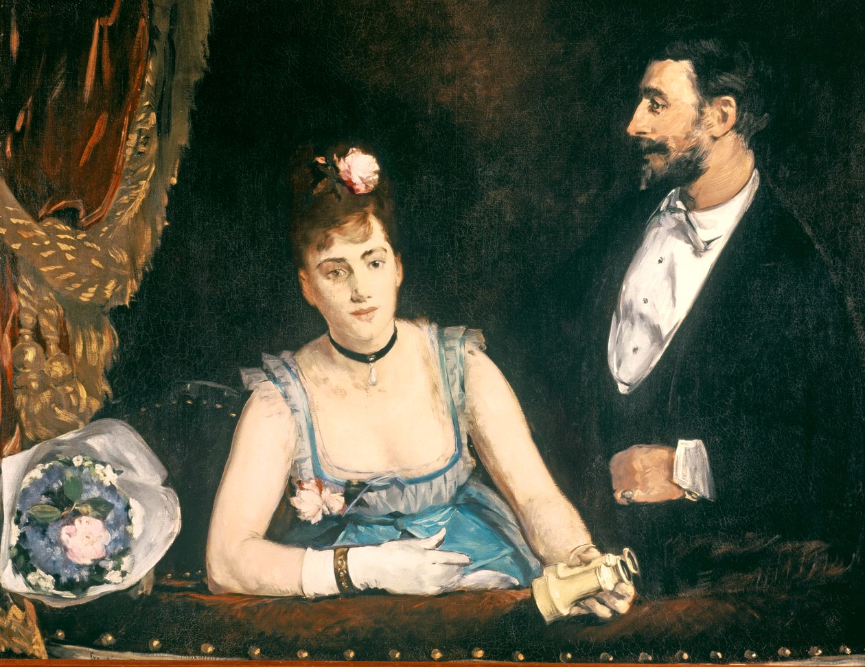 Een Loge in het Italiaanse Theater, 1874 door Eva Gonzalès
