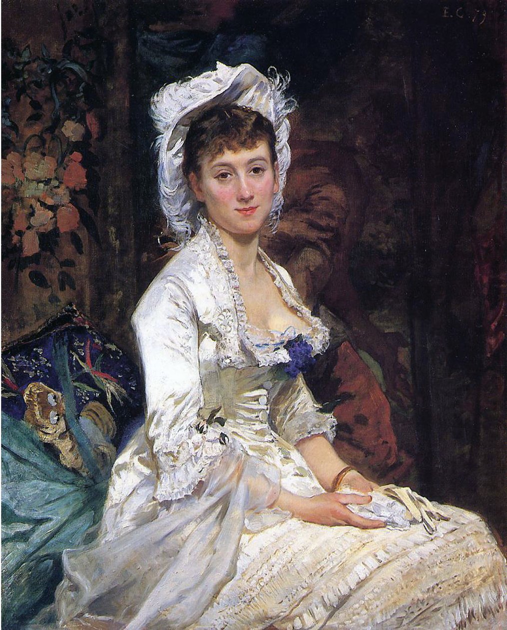 Vrouw in het Wit, 1879 door Eva Gonzalès