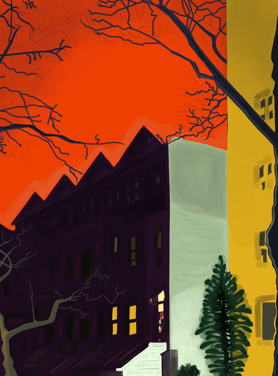 14th Street At 6.A.M., Brooklyn (digitale kunst) door Evan Sklar