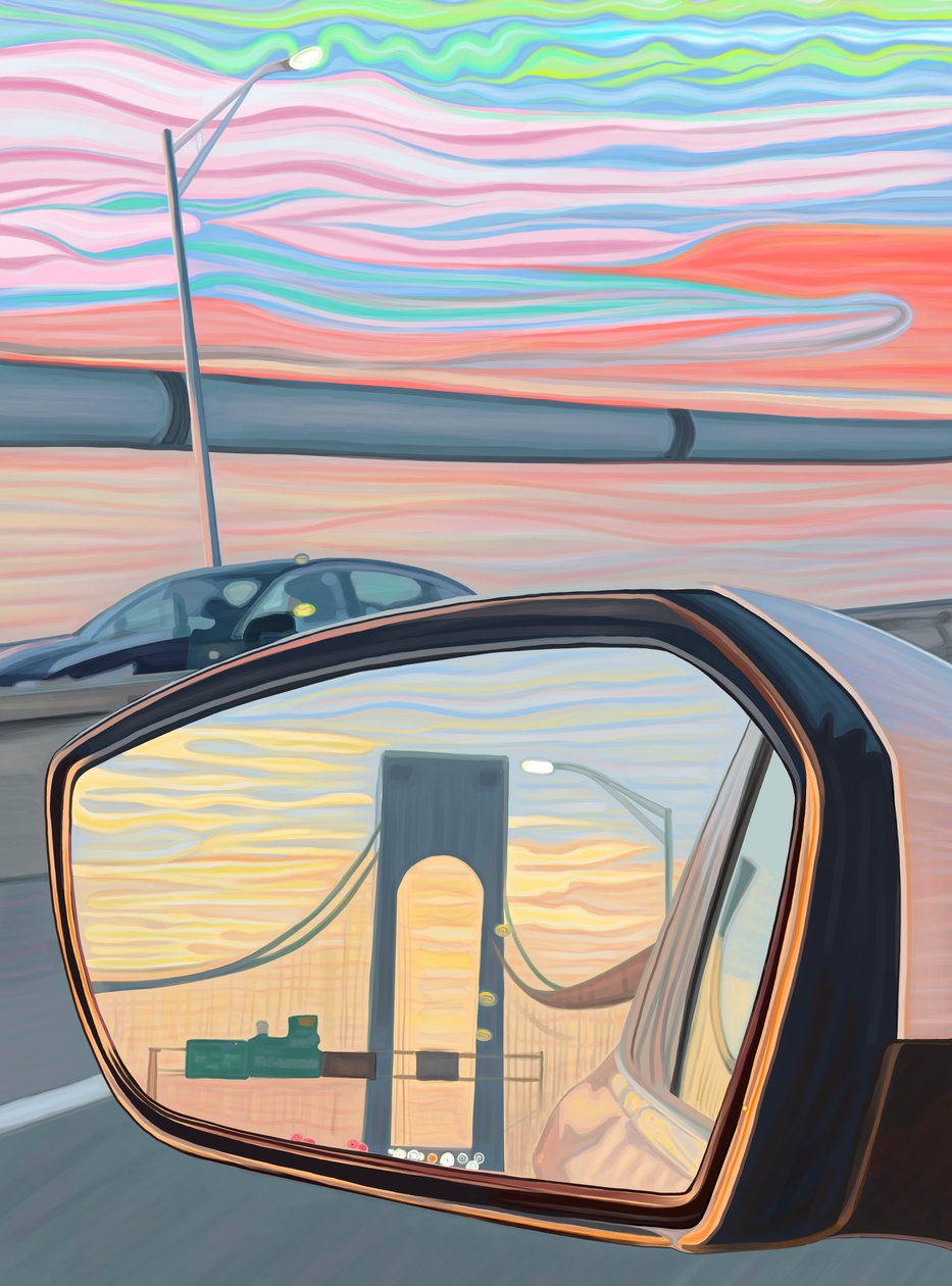 De Verrazano-brug oversteken (digitale kunst) door Evan Sklar