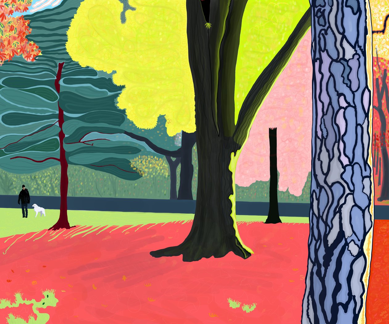 Herfst, Prospect Park (digitale kunst) door Evan Sklar