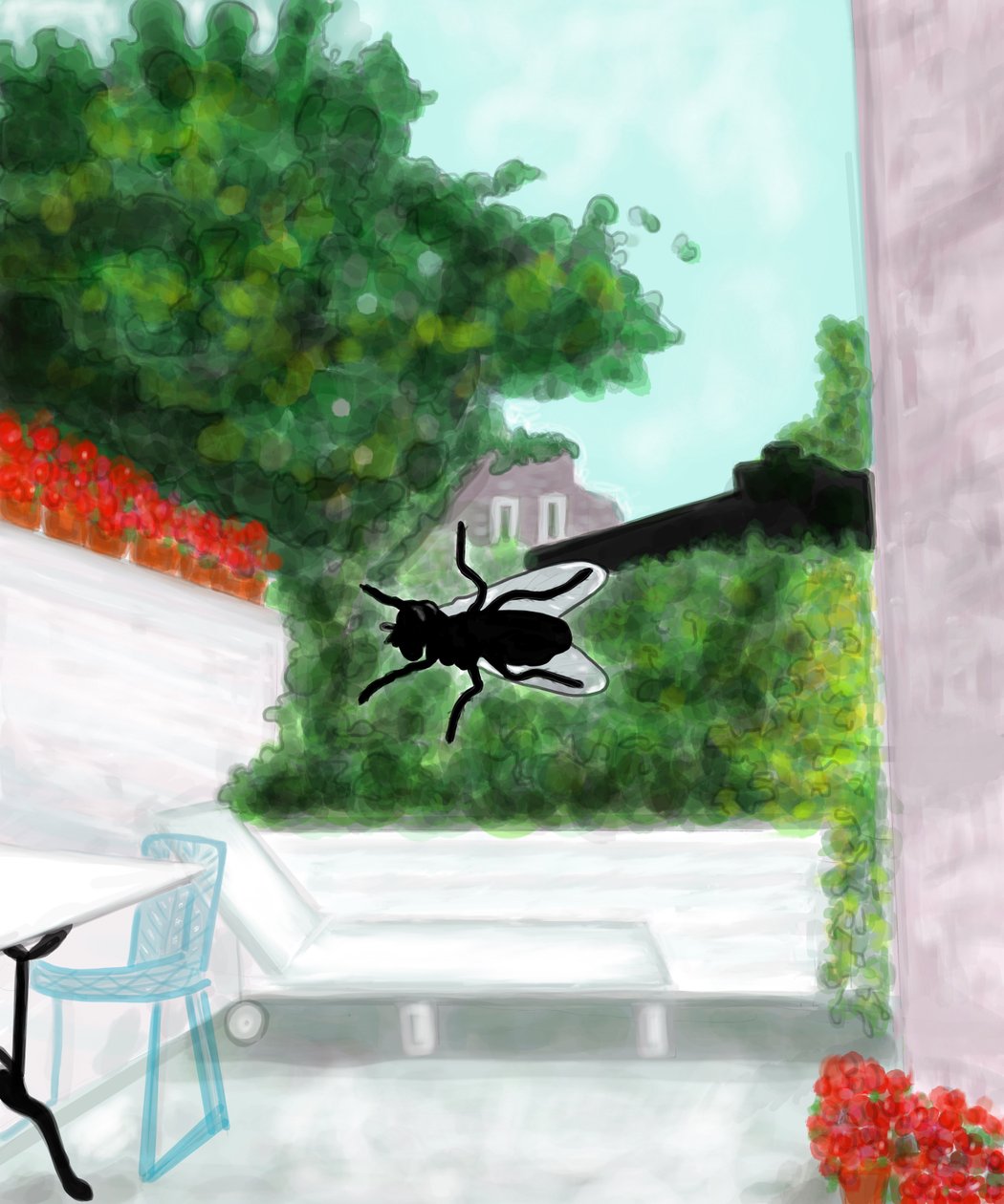 Fly On Window, Brooklyn (digitale kunst) door Evan Sklar