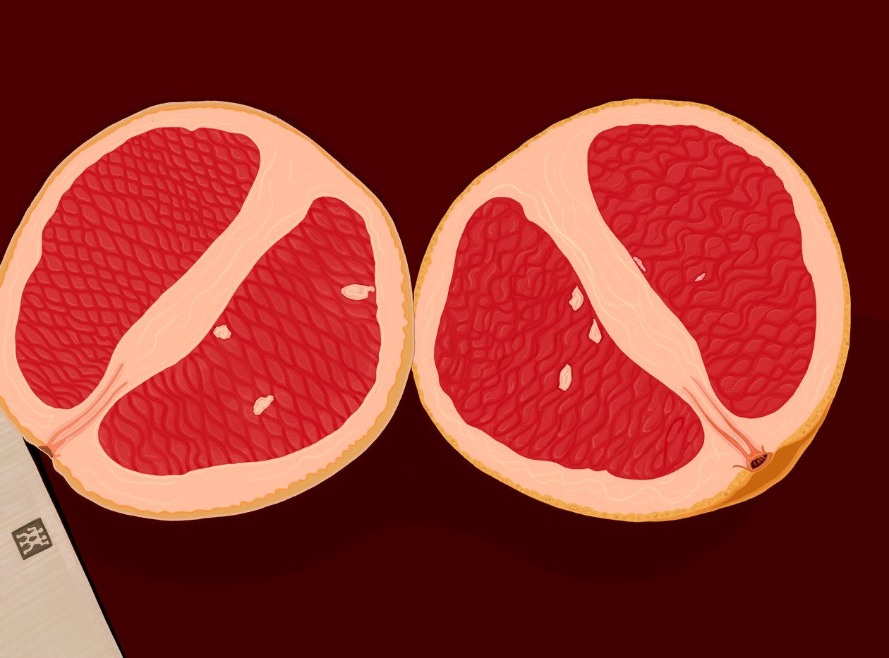 Halve pompelmoes (digitale kunst) door Evan Sklar