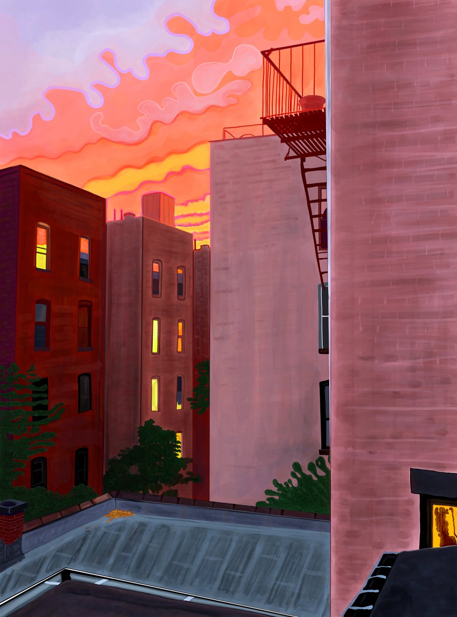Zuidelijk uitzicht vanuit het raam (digitale kunst) door Evan Sklar
