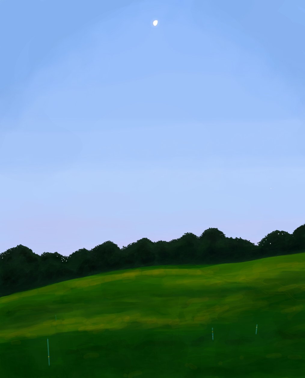 Vermont Field, Dawn (digitale kunst) door Evan Sklar