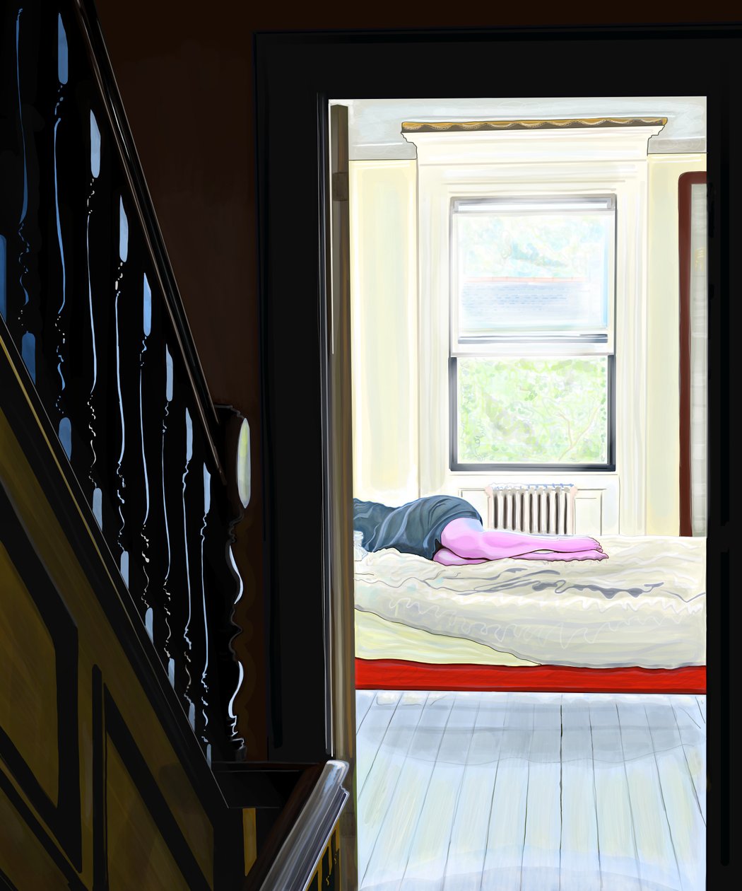 Slapende vrouw (digitale kunst) door Evan Sklar