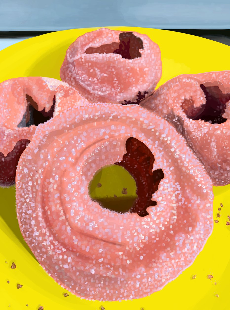 donuts met kaneel en suiker (digitale kunst) door Evan Sklar