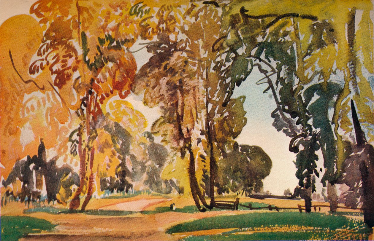 Betchworth Lane, oktober, 1917 door Evelyn Cheston