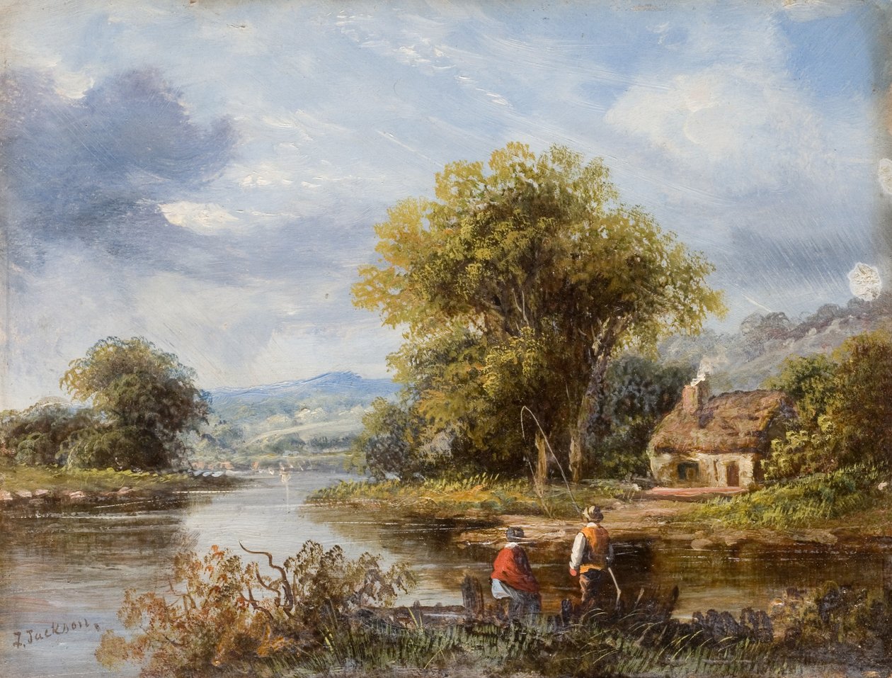 Uitzicht op de Tyne - De Veerboot door F. Ernest Jackson