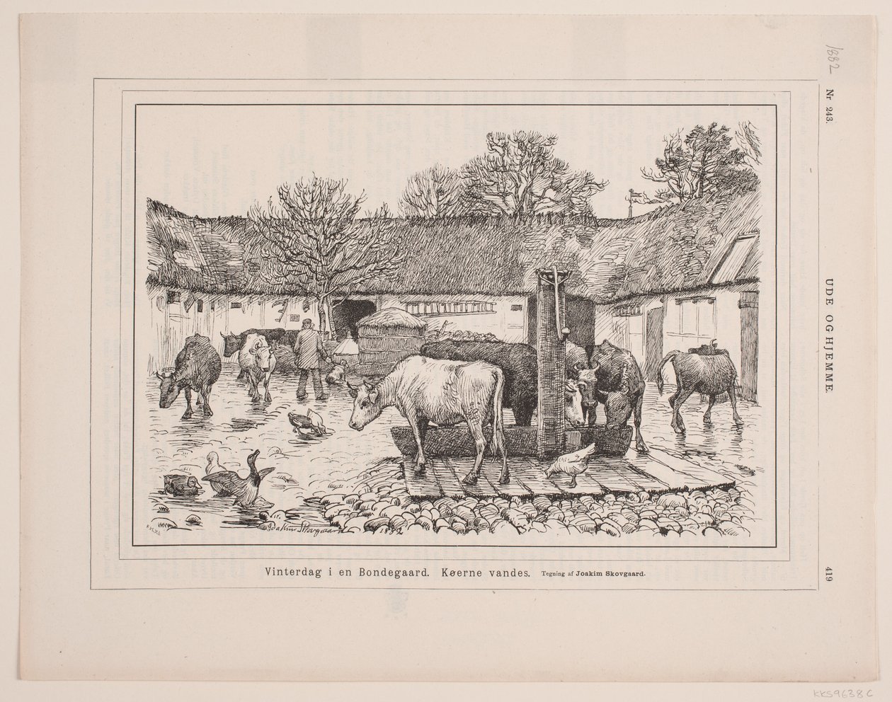 Winterdag op een Boerderij door F. Hendriksen