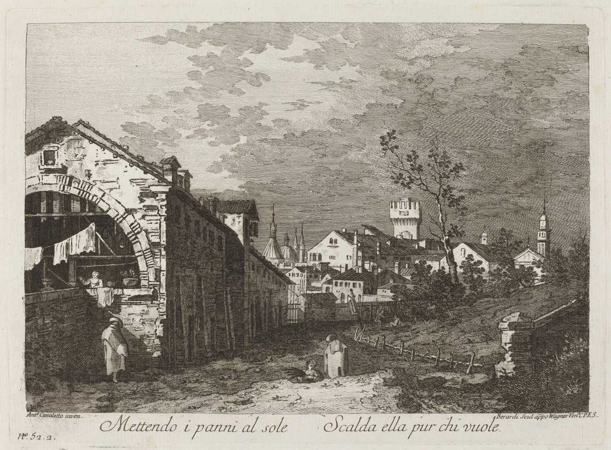 Kleren ophangen door Fabio Berardi after Canaletto
