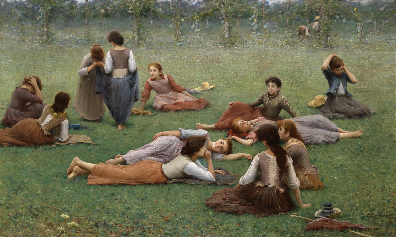 Na het spel door Fausto Zonaro