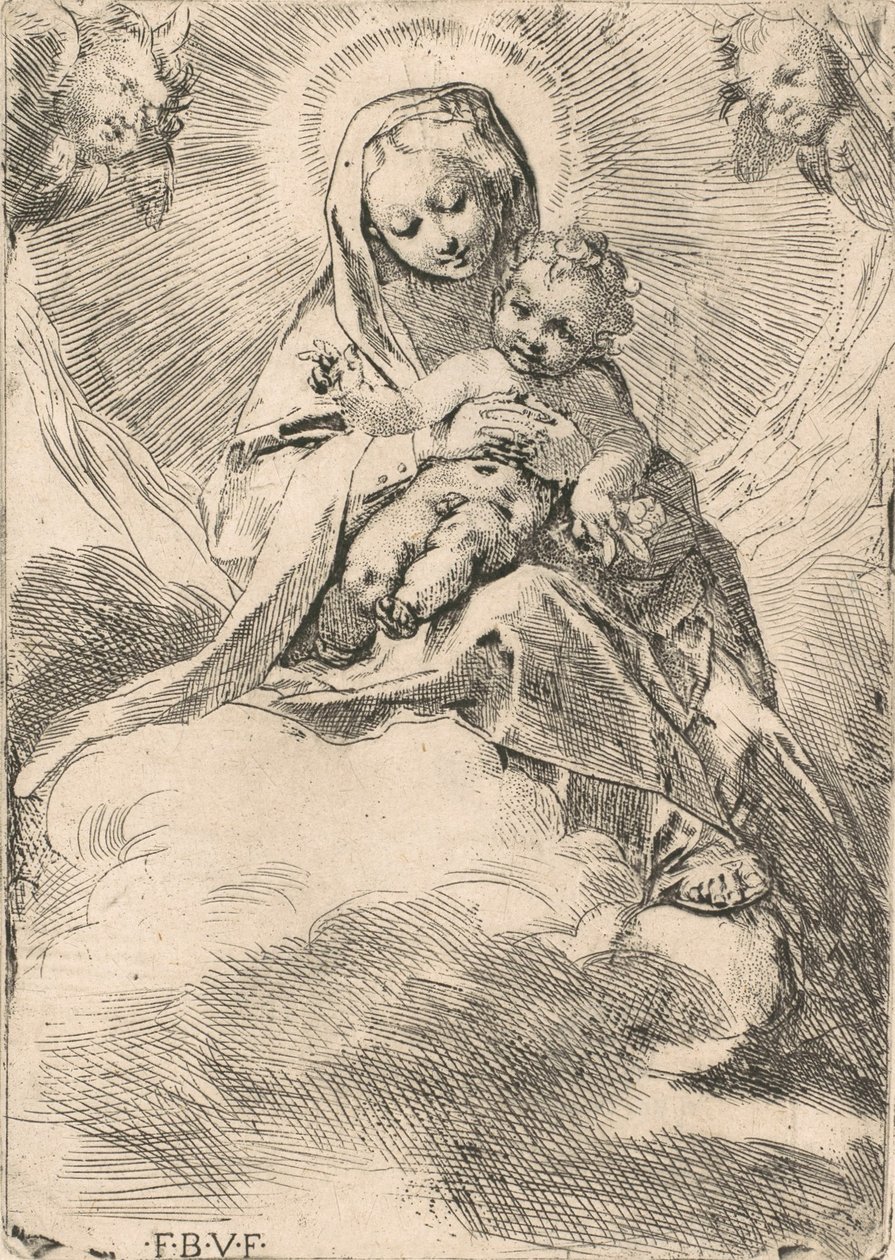De Maagd zittend op een wolk, 1580-84 door Federico Barocci