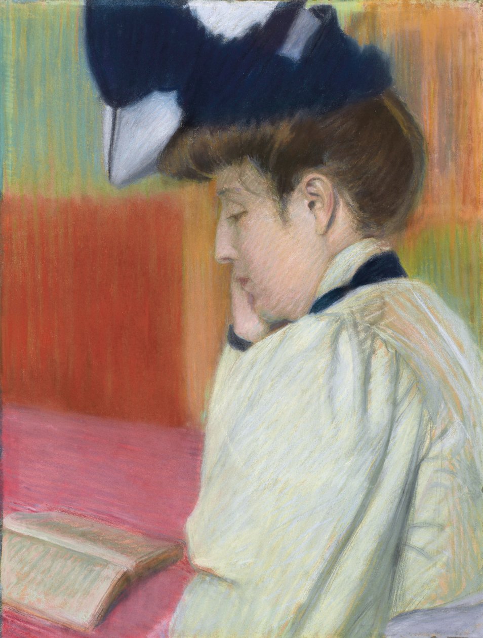 Vrouw die leest; Femme lisant, ca. 1890 door Federigo Zandomeneghi