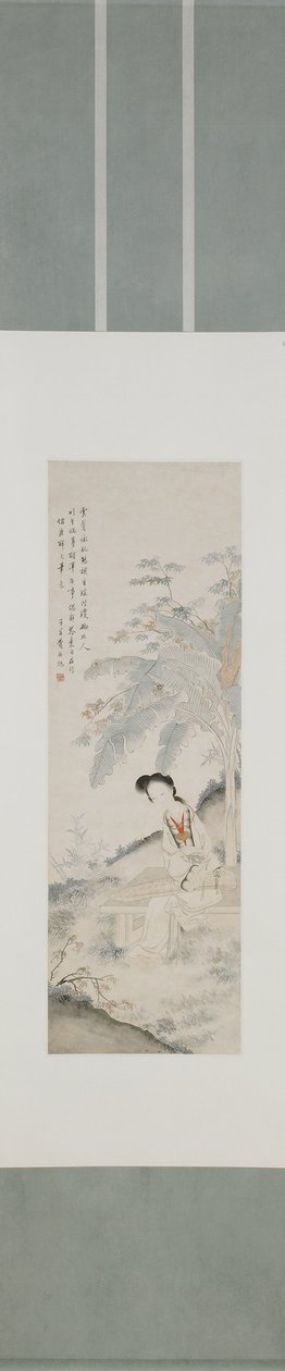 Dame onder een bananenboom, Qing-dynastie door Fei Danxu