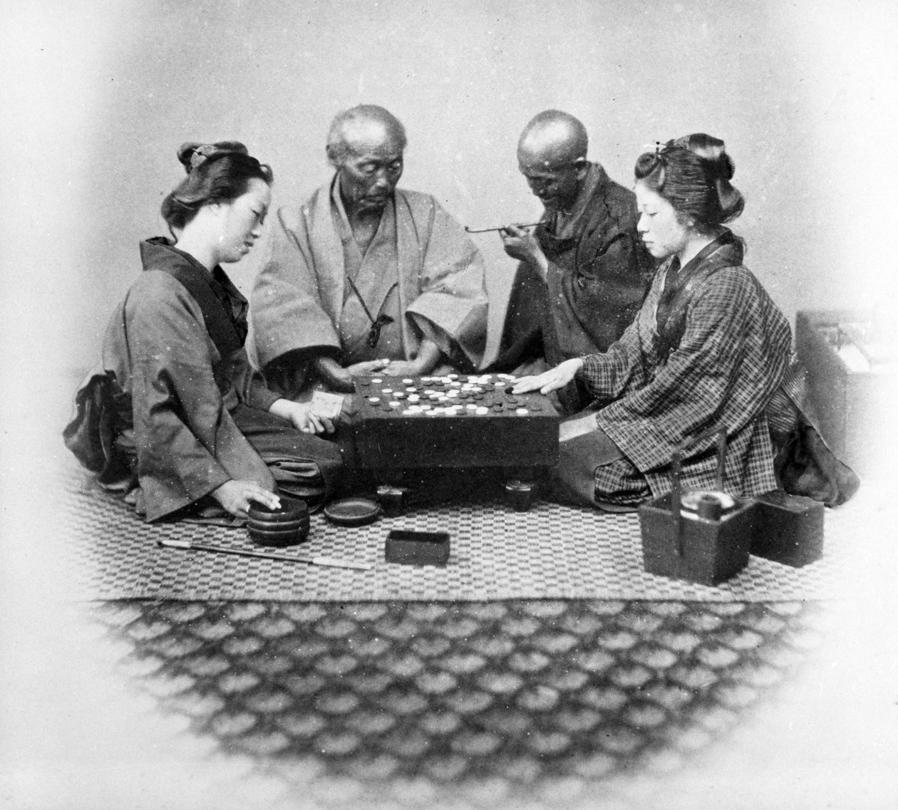 Go Spelen, ca. 1860s door Felice Beato