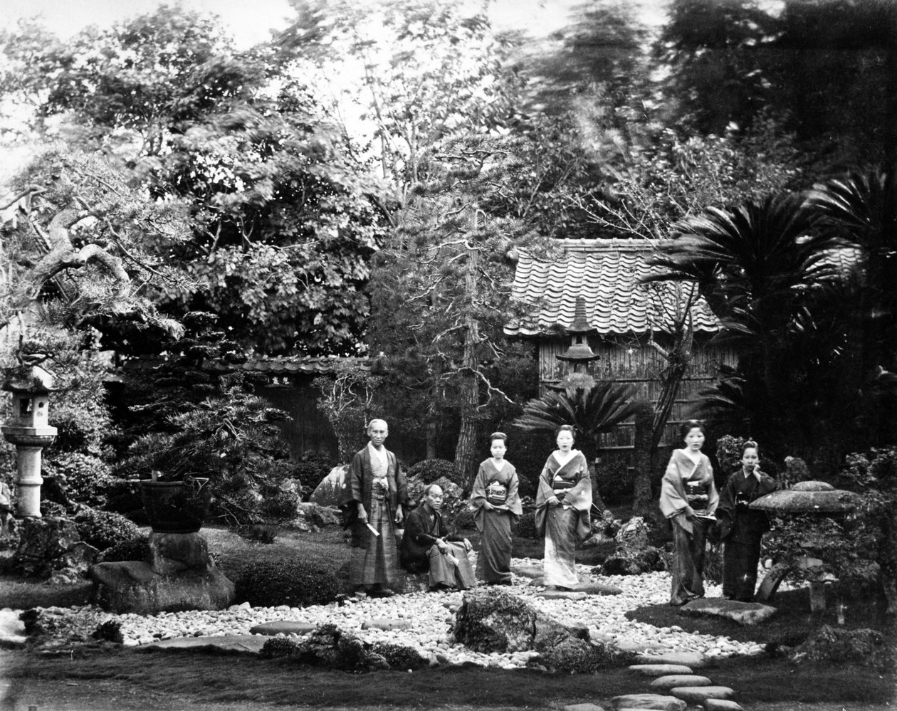 Japanse tuin in Hara door Felice Beato