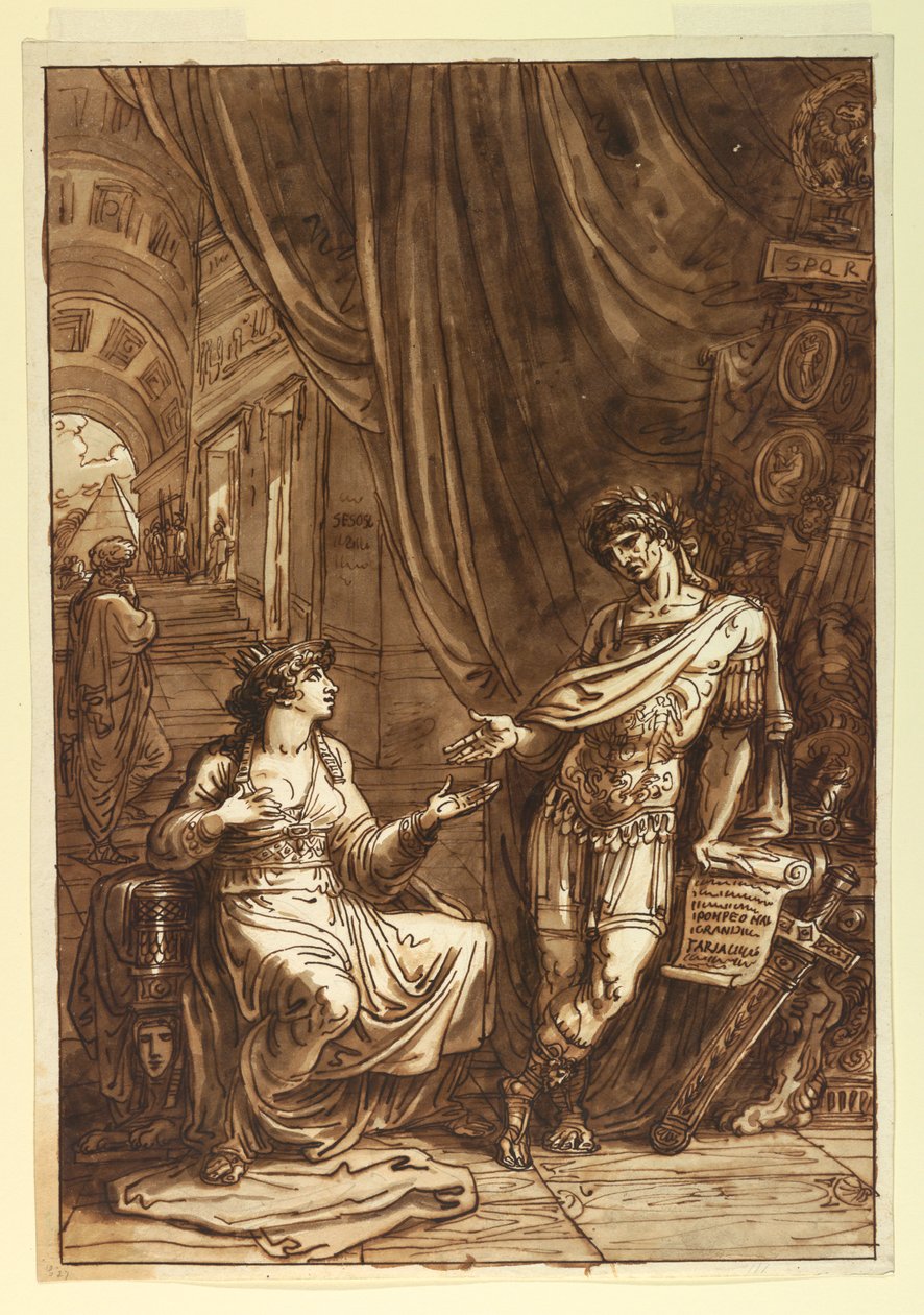 Cleopatra die Pleit bij Caesar door Felice Giani