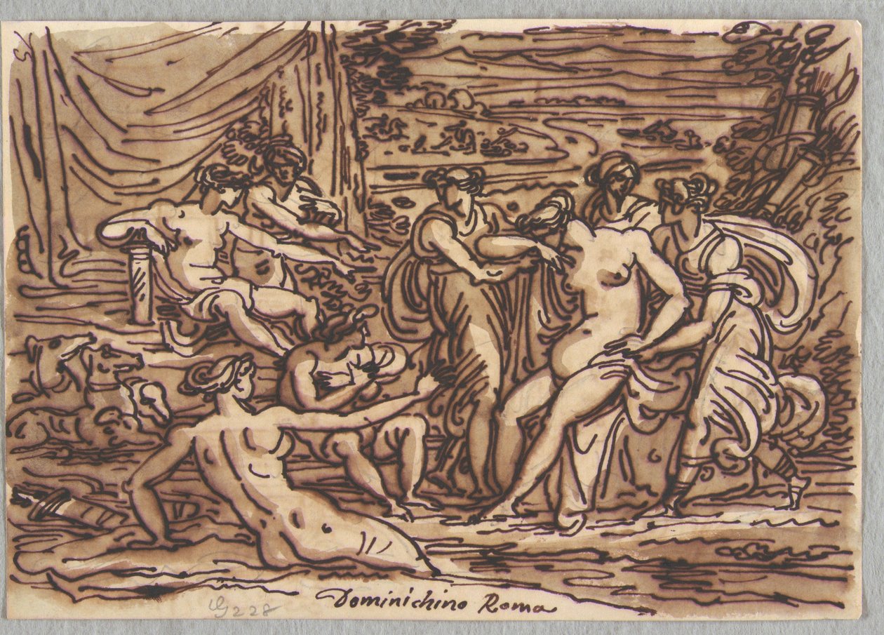 Diana en Callisto, naar Domenichino door Felice Giani