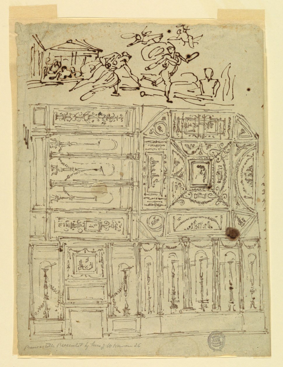 Tekening, Atalanta en Hippomenes, ca. 1800 door Felice Giani
