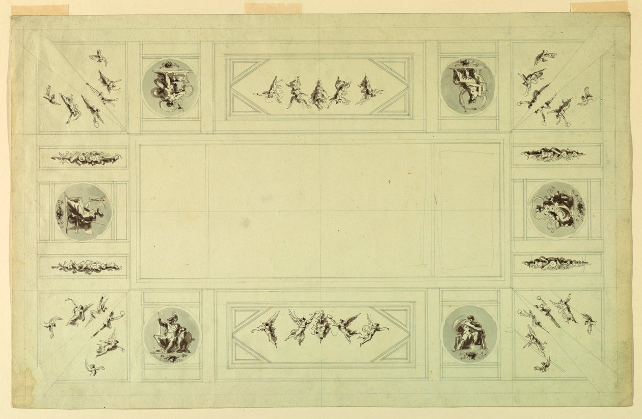 Tekening, Palazzo Quirinale, Rome;, 1812 door Felice Giani