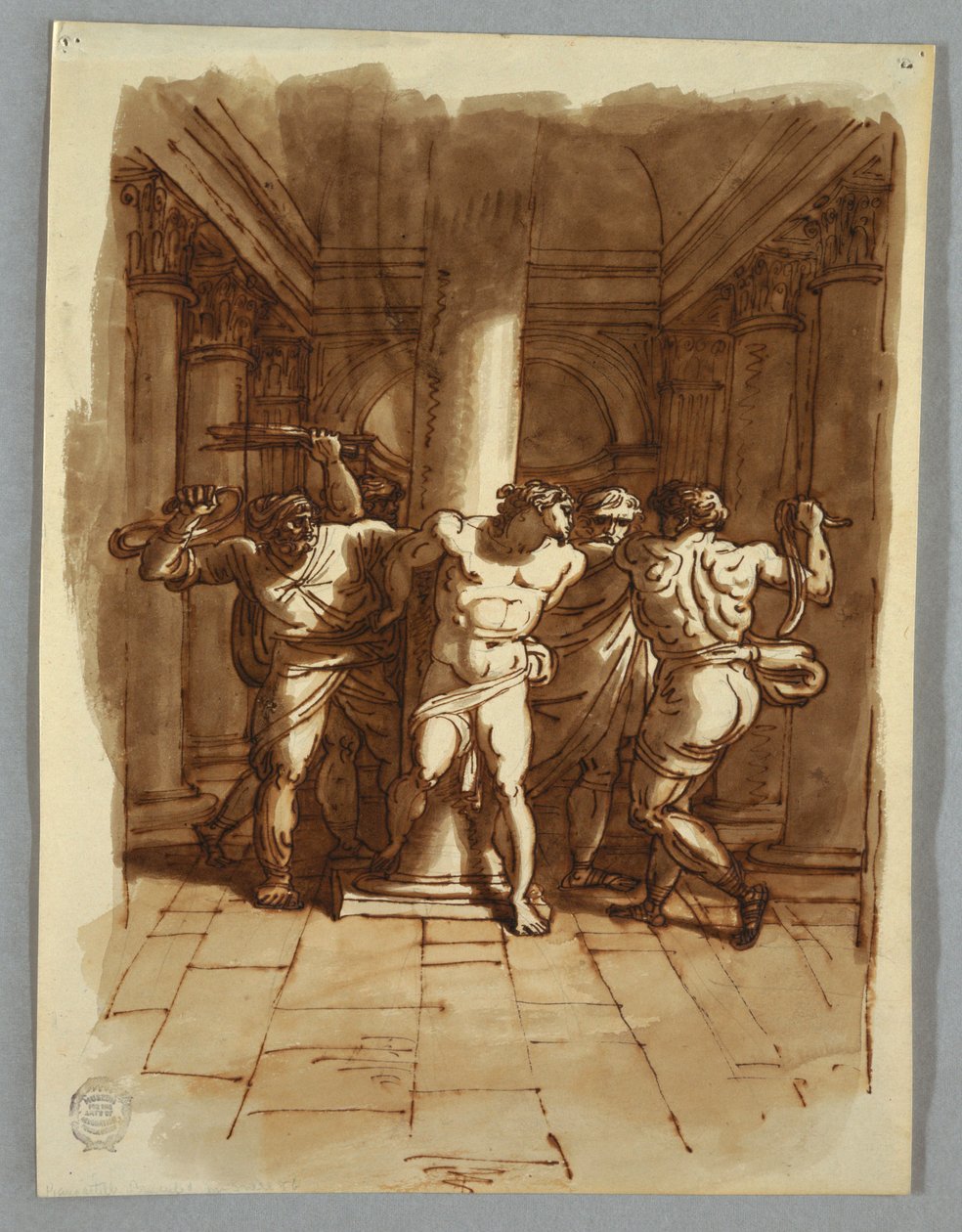 Tekening, Schetsboekpagina door Felice Giani