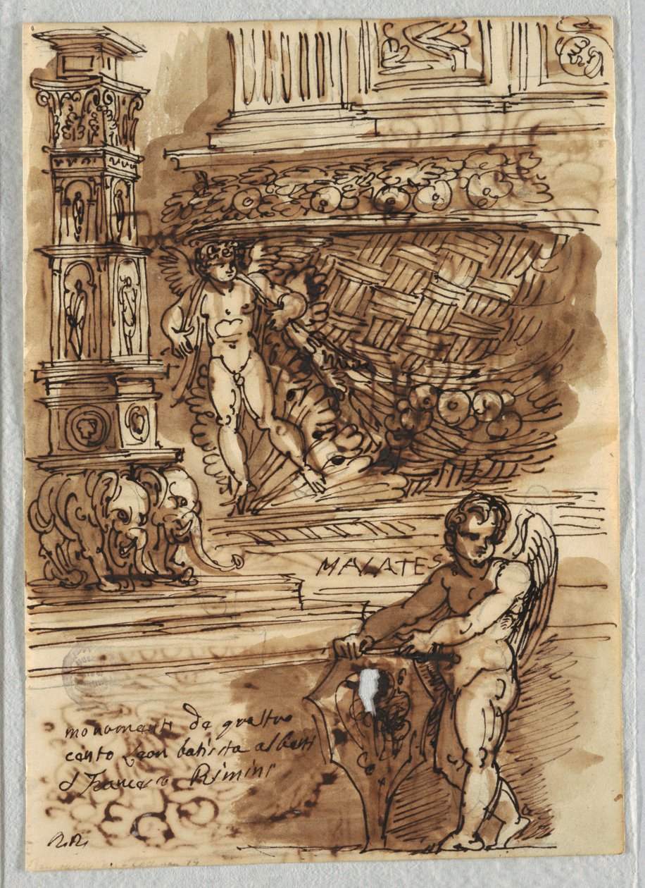 Motieven uit de Tempio Malatestiano, Rimini door Felice Giani