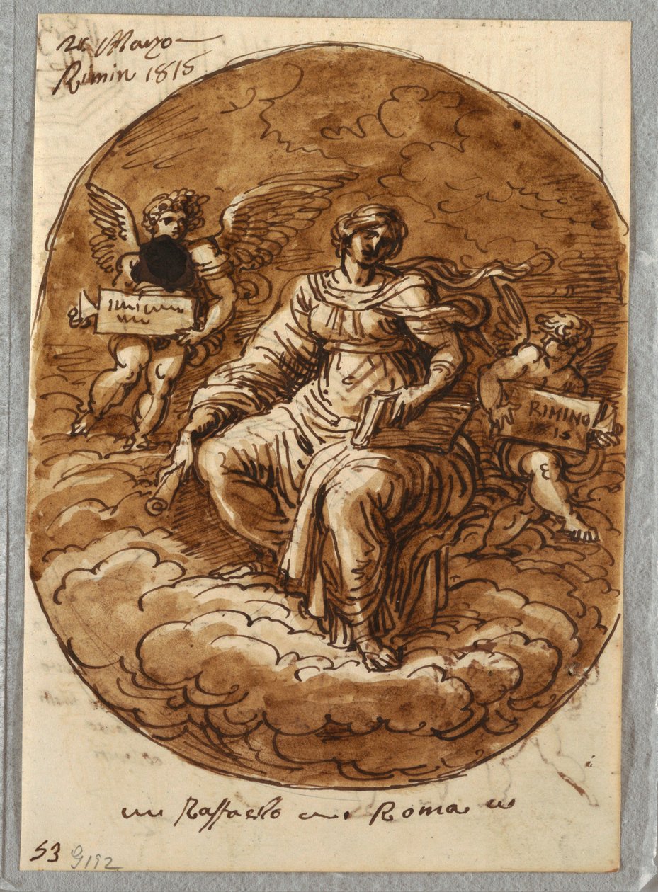 Personificatie van Theologie, Na Raphael door Felice Giani